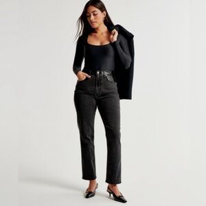 Abercrombie & Fitch Women's Black Straight Leg Jeans